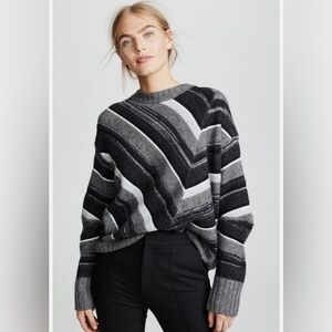 Helmut Lang Womens Wool & Cashmere Ombre Stripe Sweater - Size Small (oversized)